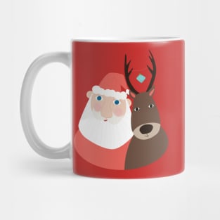 Santa Claus with his faithful reindeer Mug